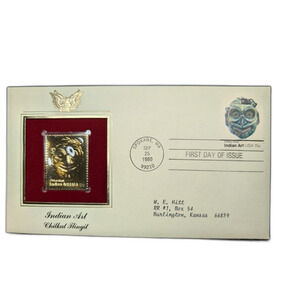 Indian Art Chilkat Tlingit Cover – Gold Stamp – First Day of Issue – 1980